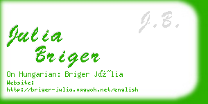 julia briger business card